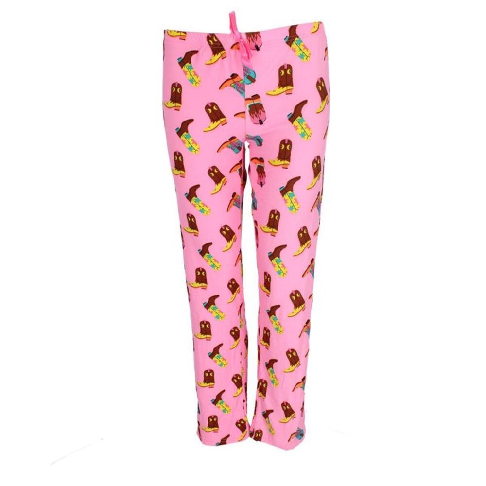 Roll Outta Bed Women's Cowgirl Polysuede Open Bottom Pajama Pants
